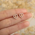 thumbnail image 5 of Turandoss 4 5 6 7 8 9 10 11 12 13 14 15 16 Year Old Birthday Gifts for Tween Teen Teenage Girl Gift Idea Cz Initial A-Z Heart Stud Earrings for Women Jewelry, 5 of 8