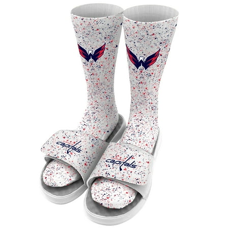 

Men s ISlide White Washington Capitals Speckle Socks & Slide Sandals Bundle