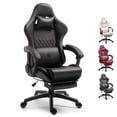 thumbnail image 1 of Silla Gamer Pro Dowinx | Ergonómica, Reclinable 180°, Masaje Lumbar USB, Reposapiés Retráctil, Ajustable | Cuero Sintético Premium, 1 of 10