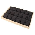 thumbnail image 3 of Exhibidor de joyas de madera con 18 rejillas para colgar collares y colgantes Terciopelo negro, 3 of 7