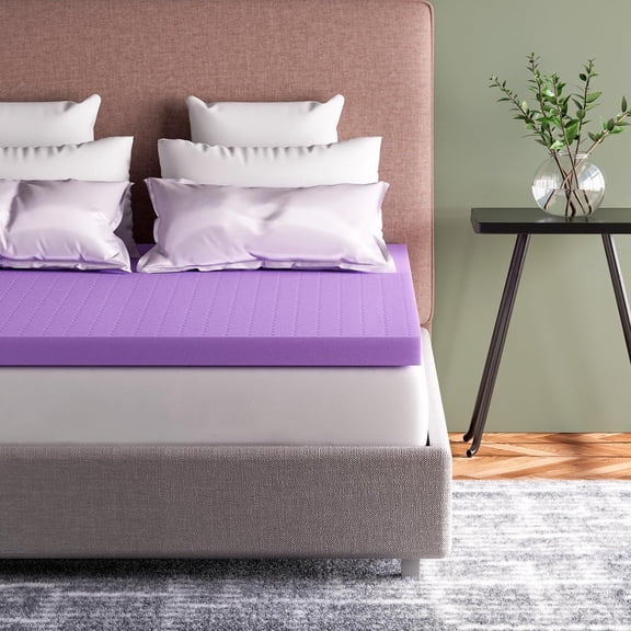 2 Inch Twin(39"x75") Gel Memory Foam Mattress Topper,Cooling Gel Infused Mattress Pad Purple Mattress Topper for Pressure Relief Back Pain,CertiPUR-US Certified
