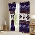 thumbnail image 3 of jejeloiu Retro Boho Aztec Black Out Curtains,Rustic Farmhouse Tribal Curtains Pack of 2 (42x63 Each),Purple Horse Silhouette Bedroom Curtains For Teens,Microfiber Bedroom Decor, 3 of 6