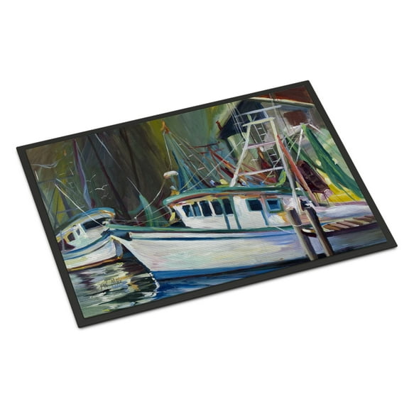 Carolines Treasures JMK1058MAT Joe Patti Shrimp Boat Door Mat Indoor Rug or Outdoor Welcome Mat 18x27 Doormat  18H X 27W