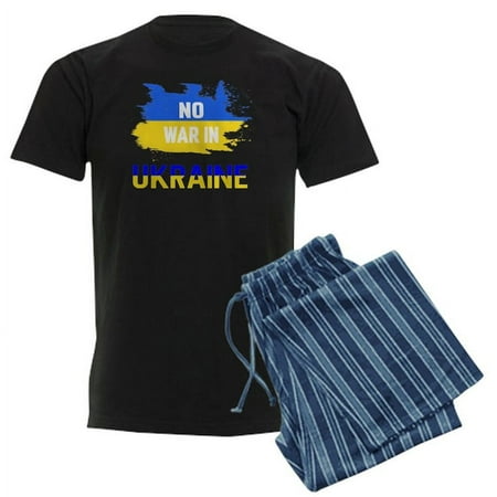 

CafePress - No War In Ukraine Support Internet Flag To Pajamas - Men s Dark Pajamas