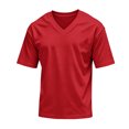 thumbnail image 4 of Men's Big and Tall Shirts Cotton V Neck Plus Size Short Sleeve Soft Casual 2026 Summer Tee Red M, 4 of 7
