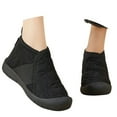 thumbnail image 3 of Gyexs Snow Boots for Women Winter Shoes Toe Cap Furry Lined Ankle Boots Slip On Quilted Comfortable Warm Booties, Black, Size 7.5, 3 of 8