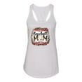 thumbnail image 3 of Baseball Mom Jaguar Print Sports Ladies Racerback Tank Top, White, X-Large, 3 of 5