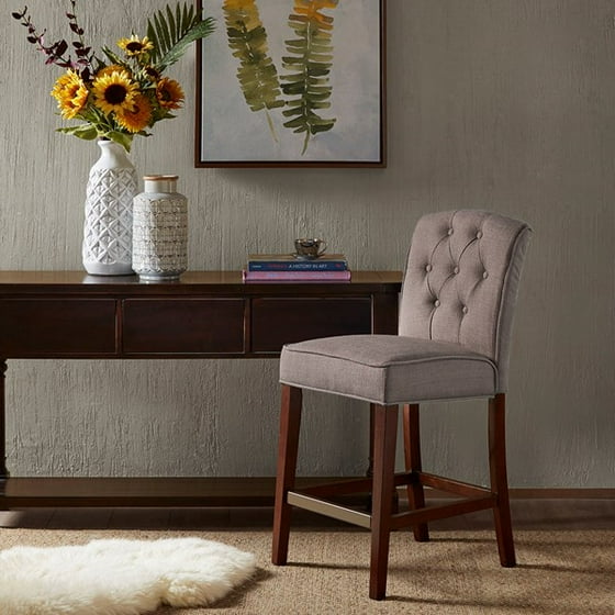 Madison Park Marian Wood And Polyester Bar Stool In Grey Finish Madison Park Marian Wood And Polyester Bar Stool In Grey Finish Mp104 0056 Com