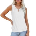 thumbnail image 5 of Wyobmus Womens Sleeveless Tank Tops Eyelet Embroidery Crewneck Elastic Hem Tops Casual Summer Basic Hollow Out T-Shirts S-2X B-White, 5 of 9