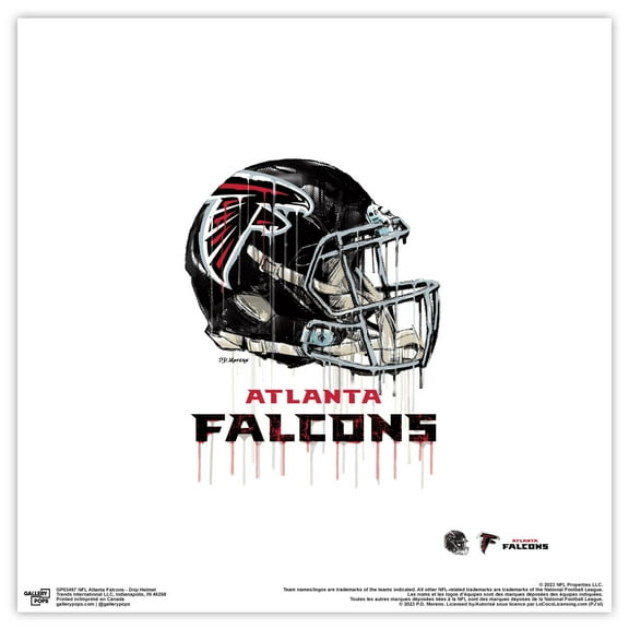 Gallery Pops NFL Atlanta Falcons - Drip Helmet Wall Art, Unframed Version, 12" x 12"