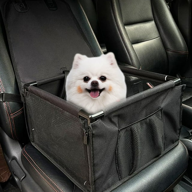 CBFFDC Siège Auto pour Chien avec Rangement, Siège Auto Portable pour Chien, Panier de Voyage pour Animaux avec Poche de Rangement Zippée, Protège les Sièges Auto