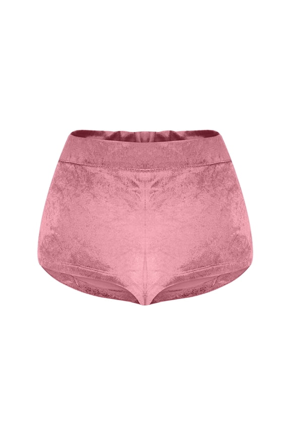 Women's Trendy Shorts Plus Size Velvet Yoga and Running Shorts Mid-Rise Rave Booty Mini Pants for Dance Pink XXXL