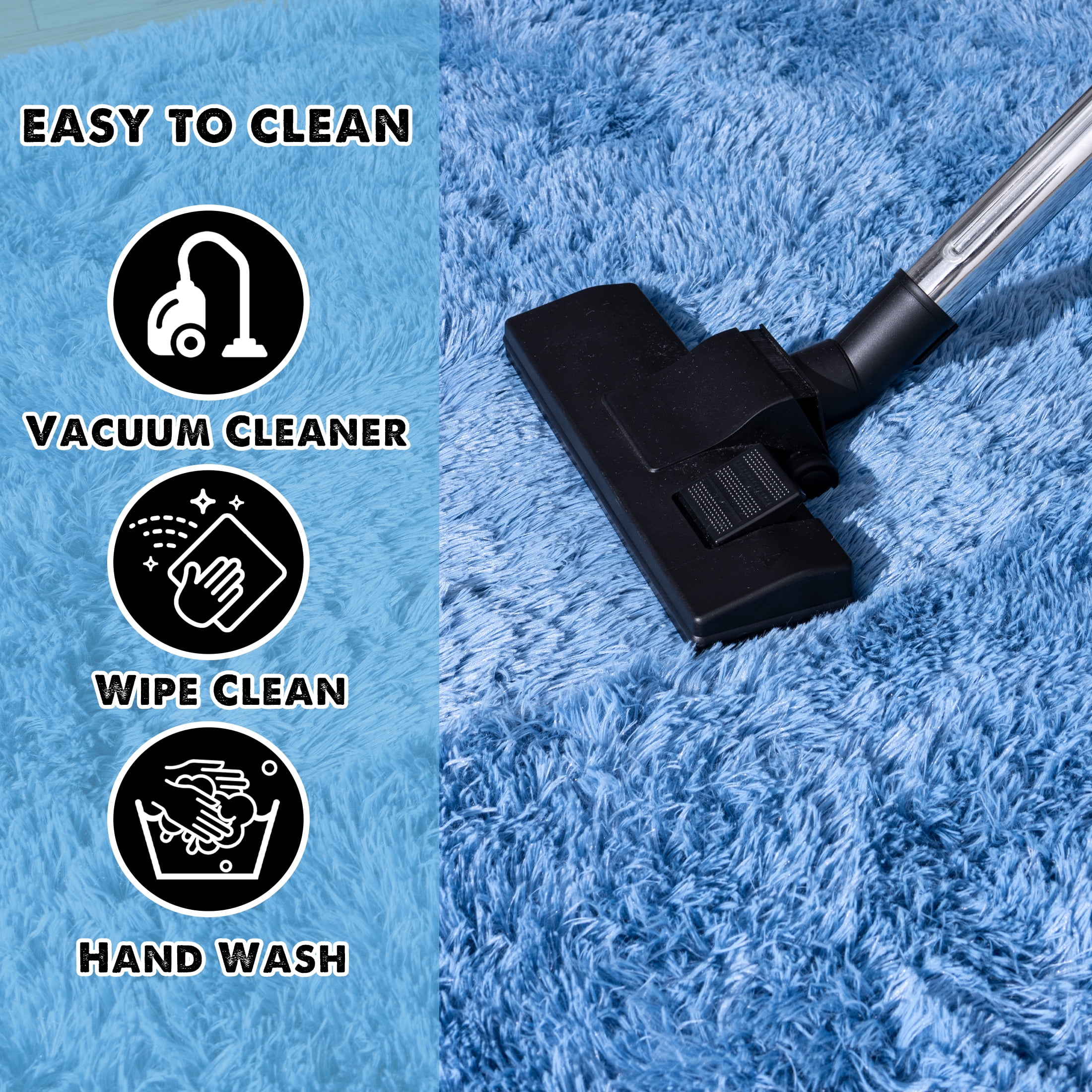 ZENELESS Super Soft Fluffy Rug for Bedroom,6x9 Cobalt Blue Anti-Skid Plush Floor Carpet for Living Room Home Decor