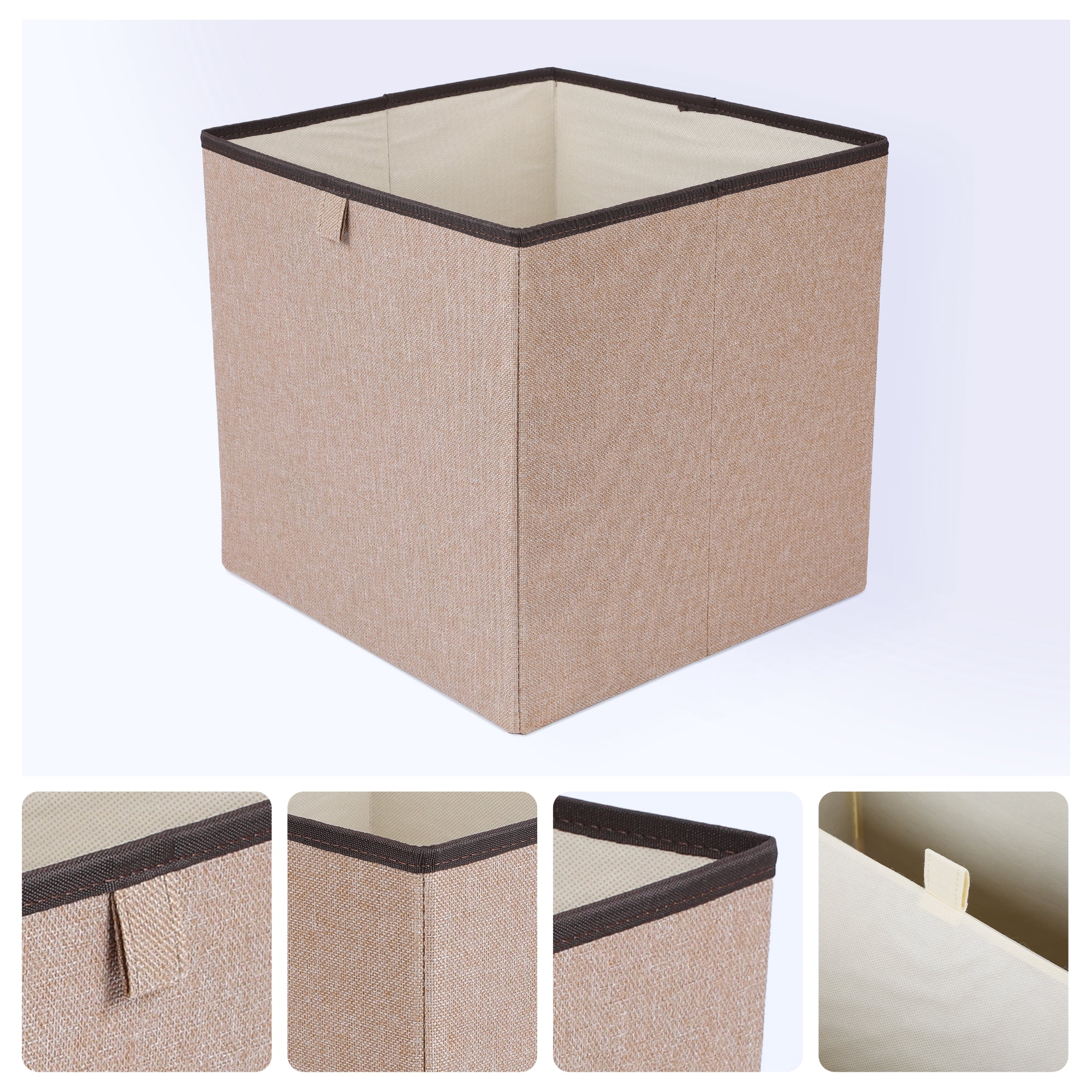 Unique Bargains Fabric Storage Bin for Shelves Closet Coffee 13*13*13in