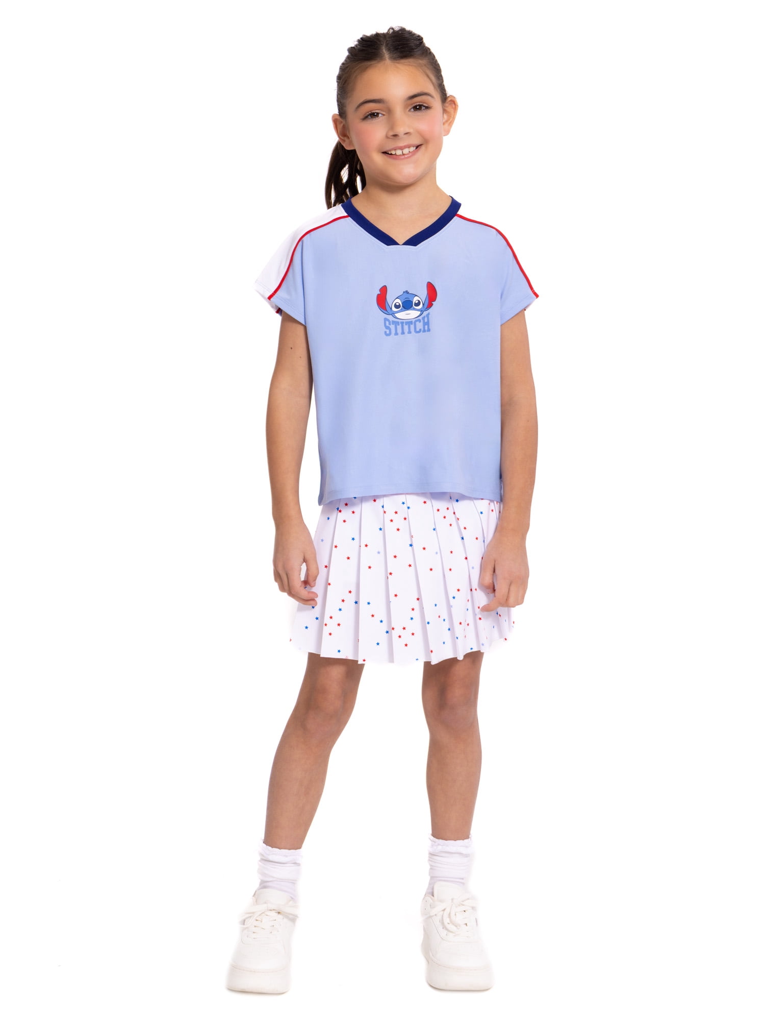Disney Stitch Girls Active Pleated Skort, Sizes 4-12