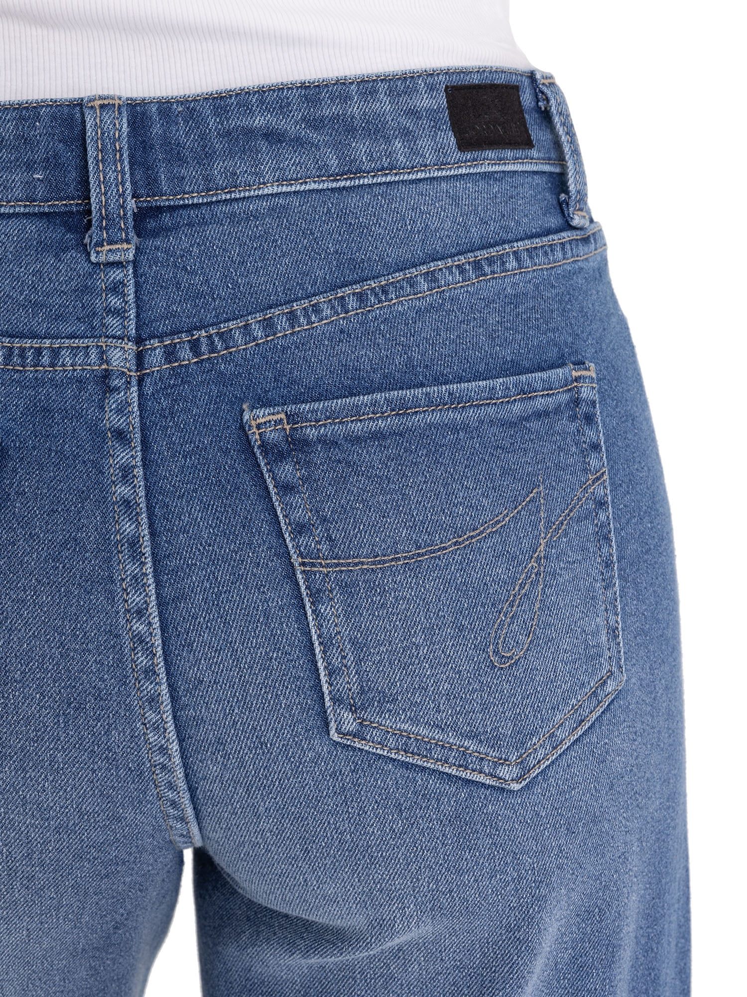 Jordache Women's High Rise Wide Leg Jeans, 32" Inseam, Sizes 2-22