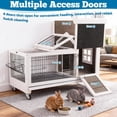 thumbnail image 5 of Rabbit Hutch Wooden Bunny Cage Rabbit Cage Outdoor Indoor Bunny Hutch Rabbit House on Wheels Small Animal Cage with 3 Urine Baffles, 5 of 8