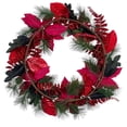 thumbnail image 3 of Vickerman L225428 28 in. Merry Red Poinsetta Decorated Wreath, 3 of 4