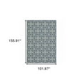 thumbnail image 3 of HomeRoots 9' X 13' Ivory and Blue Geometric Stain Resistant Indoor Outdoor Area Rug, 3 of 6