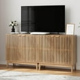 thumbnail image 6 of Smart FENDEE Kitchen Buffet Cabinet with Adjustable Shelf, Wood Coffee Bar Cabinet,Set of 2,Natural, 6 of 7