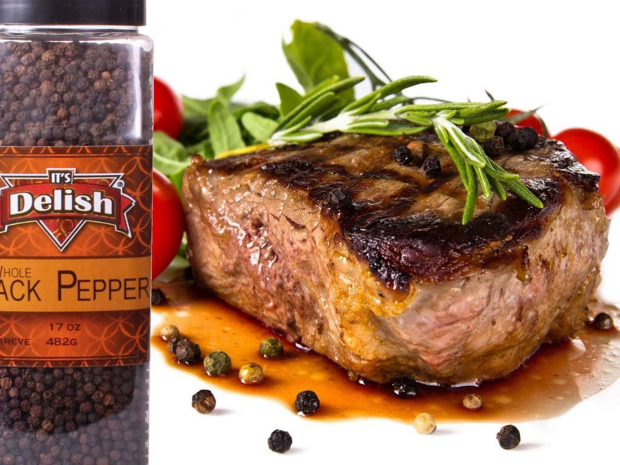 Whole Black Peppercorns - by It's Delish 1 lb  Premium Kosher All Natural Whole Black Pepper for Grinder