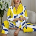 thumbnail image 6 of Uemuo Tropical Lemon Pattern Womens Pajama Sets,PJ Set for Women,Pajamas for Women Logo,Long Sleeve Pajama Set for Women,Soft Long Sleeve Top With Pants-Large, 6 of 9
