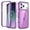 Darkpurple, variant on ELEHOLD Full Body Magnetic Case for iPhone 17 Pro,Built-in Front Screen Protector 360 Protection Compatible with Mag Safe Transparent Clear Shockproof Cover for iPhone 17 Pro,Blue