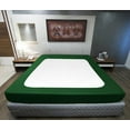 thumbnail image 3 of D.N.G. BEDDINGS 1 Piece Box Spring Cover - 100% Egyptian Cotton, 800 TC, Wrap Around 4 Sides Bed Skirt for Hotel & Home, Fits Box Springs up to 8 Inch - Olympic Queen, Stripe Green Color, 3 of 8