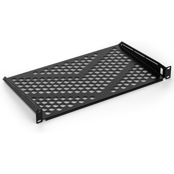 1U Rack Shelf, Vented Cantilever Universal Rack Mount Shelf, 10.5" Deep, Heavy-Duty Server Rack Shelf for 19" Equipment Rack & Cabinet, 60 lbs Capacity