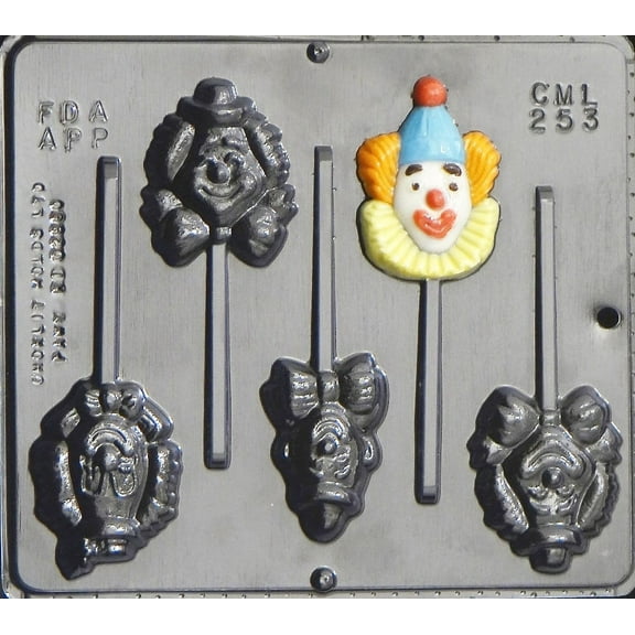 253 Clowns Lollipop Chocolate Candy Mold