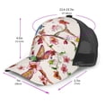 thumbnail image 2 of Lsque Watercolor Floral With Butterflies Printed Trucker Hat - Baseball Cap for Men Women - Breathable Mesh Side, Adjustable Fit - for Casual Wear, 2 of 7