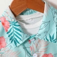 thumbnail image 6 of Boys 2 Piece Outfits Toddler Boy Outfits Boys Summer Hawaiian Clothes - 2Pcs Tropical Button Down Shirt & Shorts Beach Outfit Set, 6 of 9