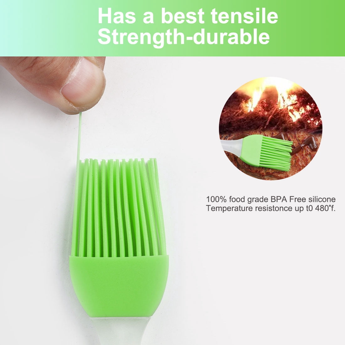 Unique Bargains 2pcs Flexible Silicone Brush Heat Resistant Kitchen Cooking Utensils