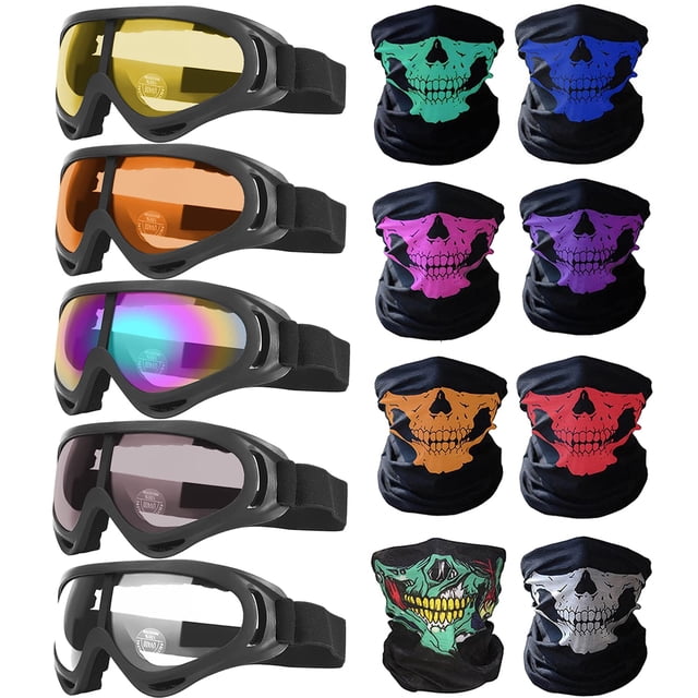 Juego de motocicletas, 13 piezas, gafas con protección UV y máscaras