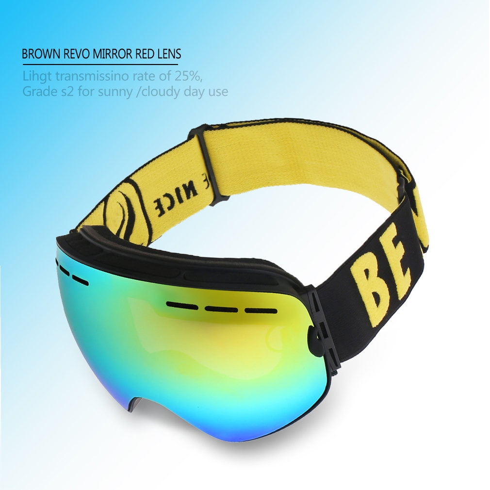 Ski Goggles, Snowboard Snowmobile Frameless Goggles Magnet Lens UV400 Protection by