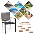 thumbnail image 4 of Gymax 2PCS Stackable Patio Wicker Dining Chair Rattan Armchair Outdoor Yard, 4 of 10