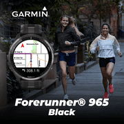 Garmin Forerunner 965 Premium GPS Running and Triathlon Smartwatch with AMOLED Touchscreen Display, Carbon Gray DLC Titanium Bezel with Black Silicone Band with Wearable4U Power bank Bundle