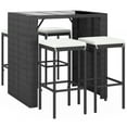 thumbnail image 6 of vidaXL Patio Bar Set Outdoor Table and Chair Set with Cushions Poly Rattan, 6 of 38