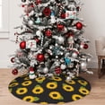 thumbnail image 4 of Cauagu 30" Christmas Tree Skirt Sunflowers Pattern Christmas Tree Decorations Tree Mat for Xmas Decorations Occasion Holiday Home Decor -30", 4 of 7