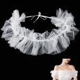 thumbnail image 6 of 1 pc Lady Tulle Collars Bridal Shawl with Imitation Pearl & Rhinestone White 1870x160x1.5mm, 6 of 6