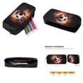 thumbnail image 5 of Binienty Soccer Book Bags For Kids 8-12 Fire Water Backpack Set with Lunch Box Penci Case 3 In 1 Zipper Insulated Lunch Tote Bag Pencil Pouch 17 Inch Travel Daypack Rucksack with Laptop Compartment, 5 of 7