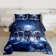 thumbnail image 2 of jejeloiu Wild Wolf Queen Comforter Set,Jungle Animals Lover Bedding Comforter Set For Girls Women Reversible 3-Piece, 2 of 8