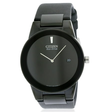 - Citizen Eco-Drive Axiom Black Leather Men's Watch, AU1065-07E