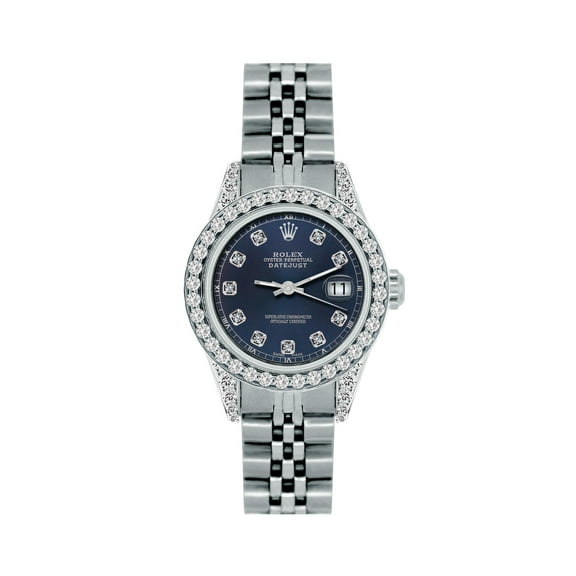 Pre-Owned Rolex Datejust Diamond Watch, 26mm, Stainless SteelBracelet Midnight Express Dial w/ Diamond Bezel and Lugs