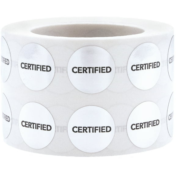 Certified Labels Metallic Silver .5 Inch Round Circle Dots 1,000 Adhesive Stickers