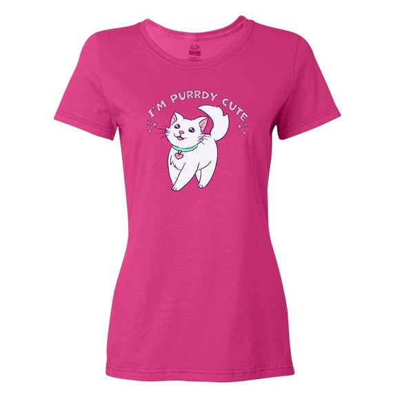 Inktastic I'm Purrdy Cute White Kitty Cat Women's T-Shirt