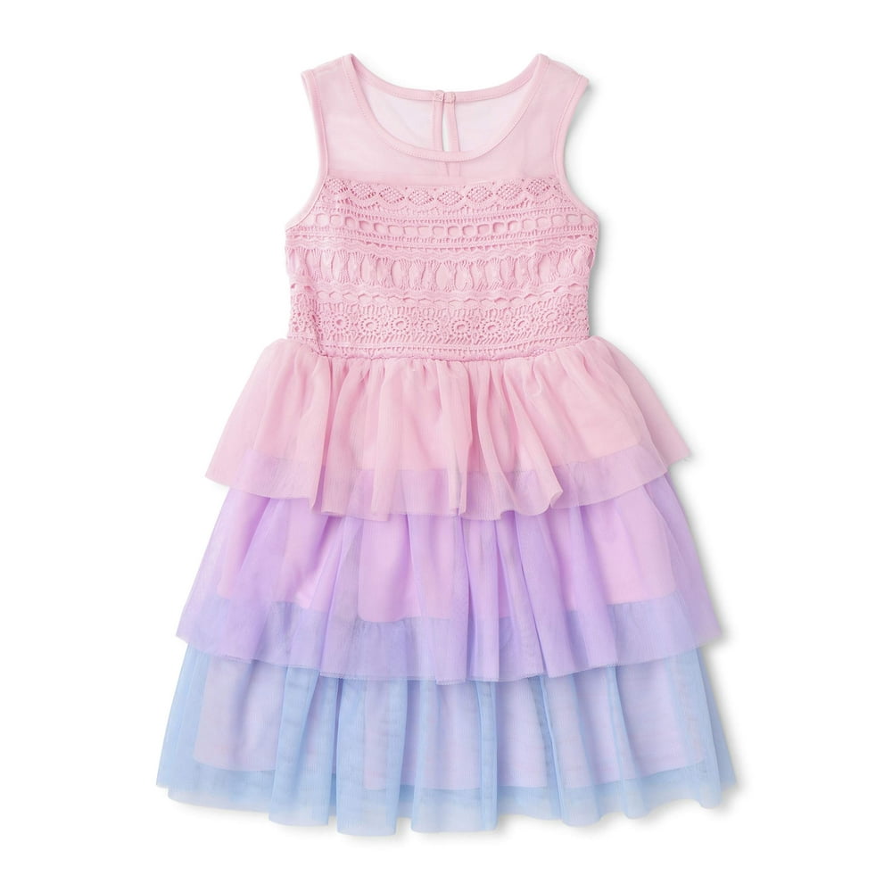 Nannette - Nannette Girls Illusion Lace Bodice Dressy Dress With Mesh ...