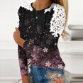 thumbnail image 1 of ICHUANYI Clearance Women Casual Round-Neck Lace Hollow Out Long Sleeve Pullover Slimming Blouse T-shirt Tops(Black, XXL) ICHUANYI WER2023081503964, 1 of 5