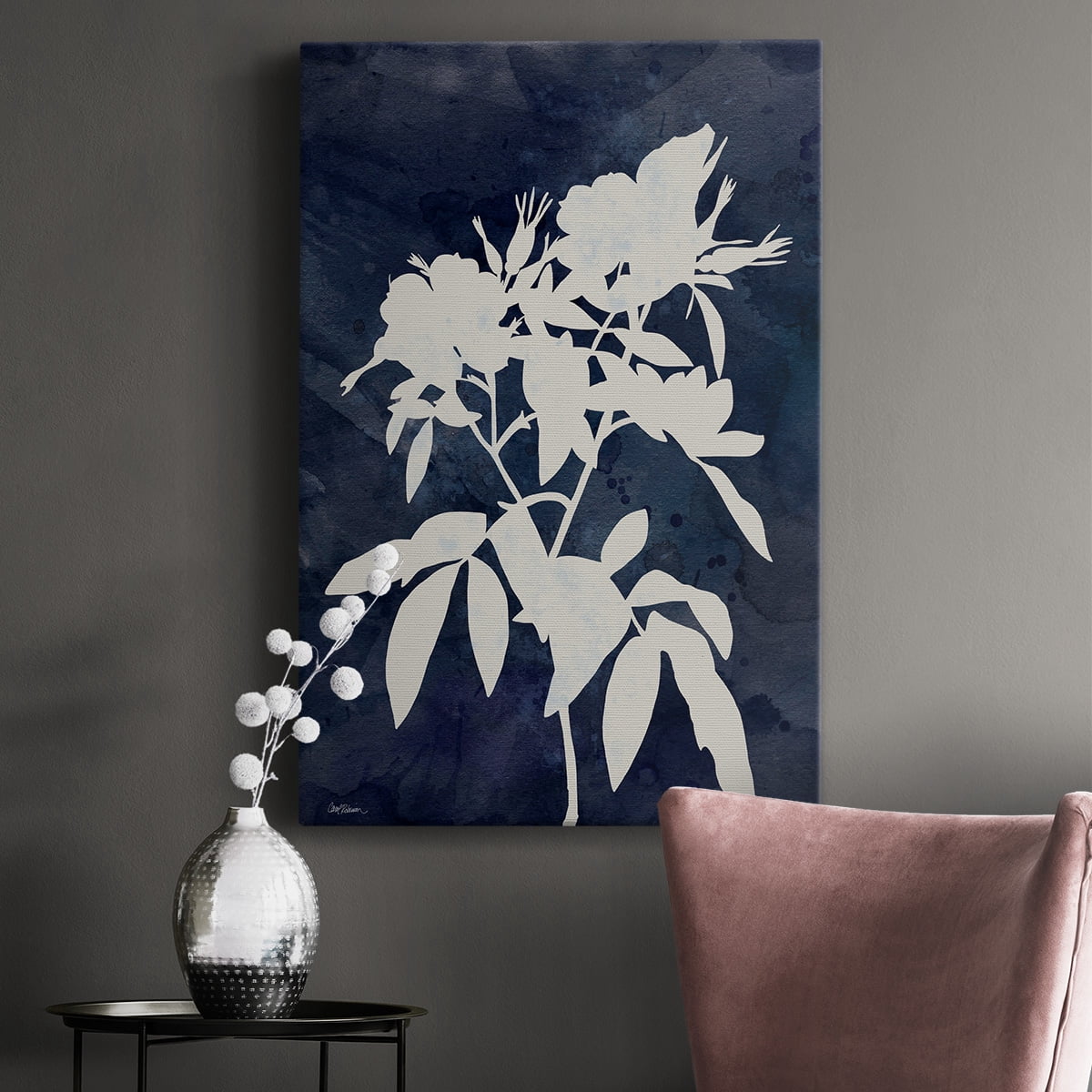 Indigo Botanical I Revisited Premium Gallery Wrapped Canvas - Ready to Hang