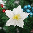 thumbnail image 2 of (Almacenamiento 6 piezas) Nueva pequeña flor de Navidad de doble capa Flor de Navidad multicolor Colgante de Navidad Accesorios de decoración del árbol de Navidad - Plata (Diámetro, 2 of 10